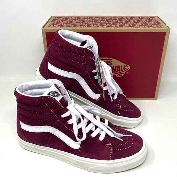 Vans Sk8 Hi Men's Size Skateboarding Red White High Top Suede VN0A32QG9G8 - Picture 10 of 11